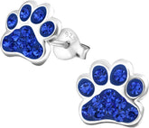 925 Sterling Silver Paw Print Stud Earrings (Choose Your Style) (Nickel Free)